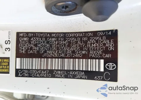 2014 Toyota Prius V Three из США, поврежденный, VIN JTDZN3EU4EJ012482